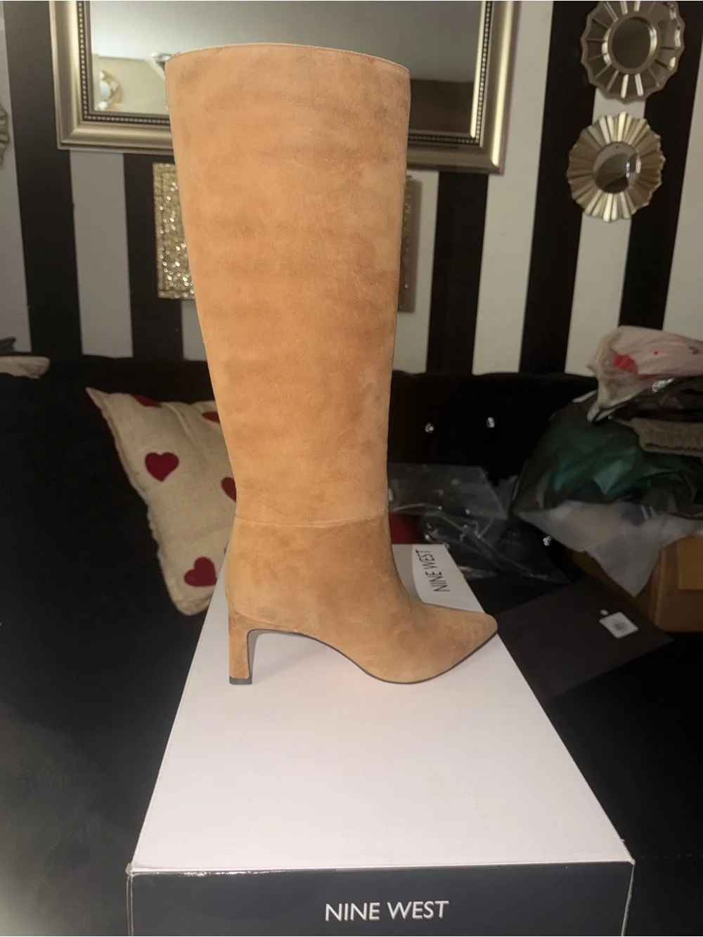 Nine West Tan Suede Over-the-Knee Boot